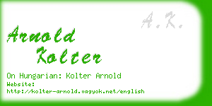 arnold kolter business card